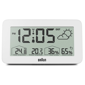 Braun BC13WP-DCF Radiostyret Digital Vejrstation, Hvid